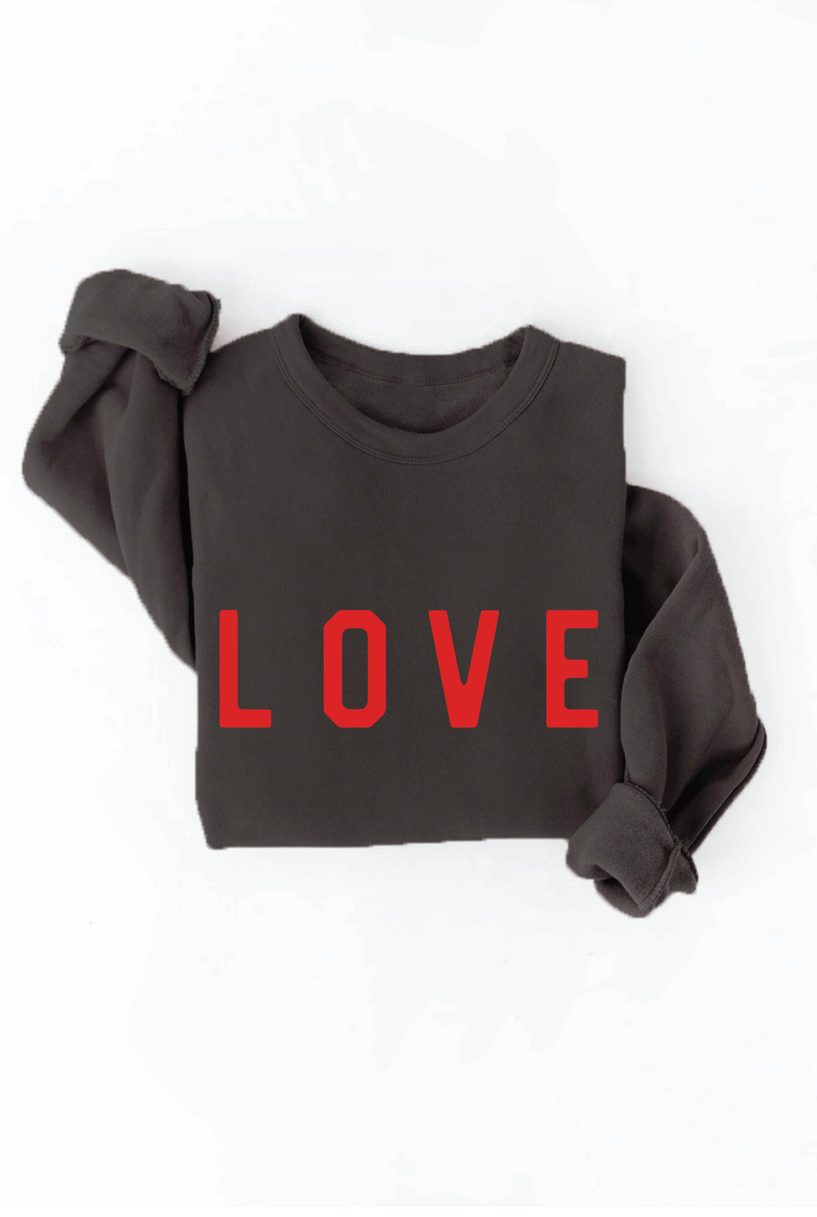 LOVE Graphic Sweatshirt: ATHLETIC HEATHER / L