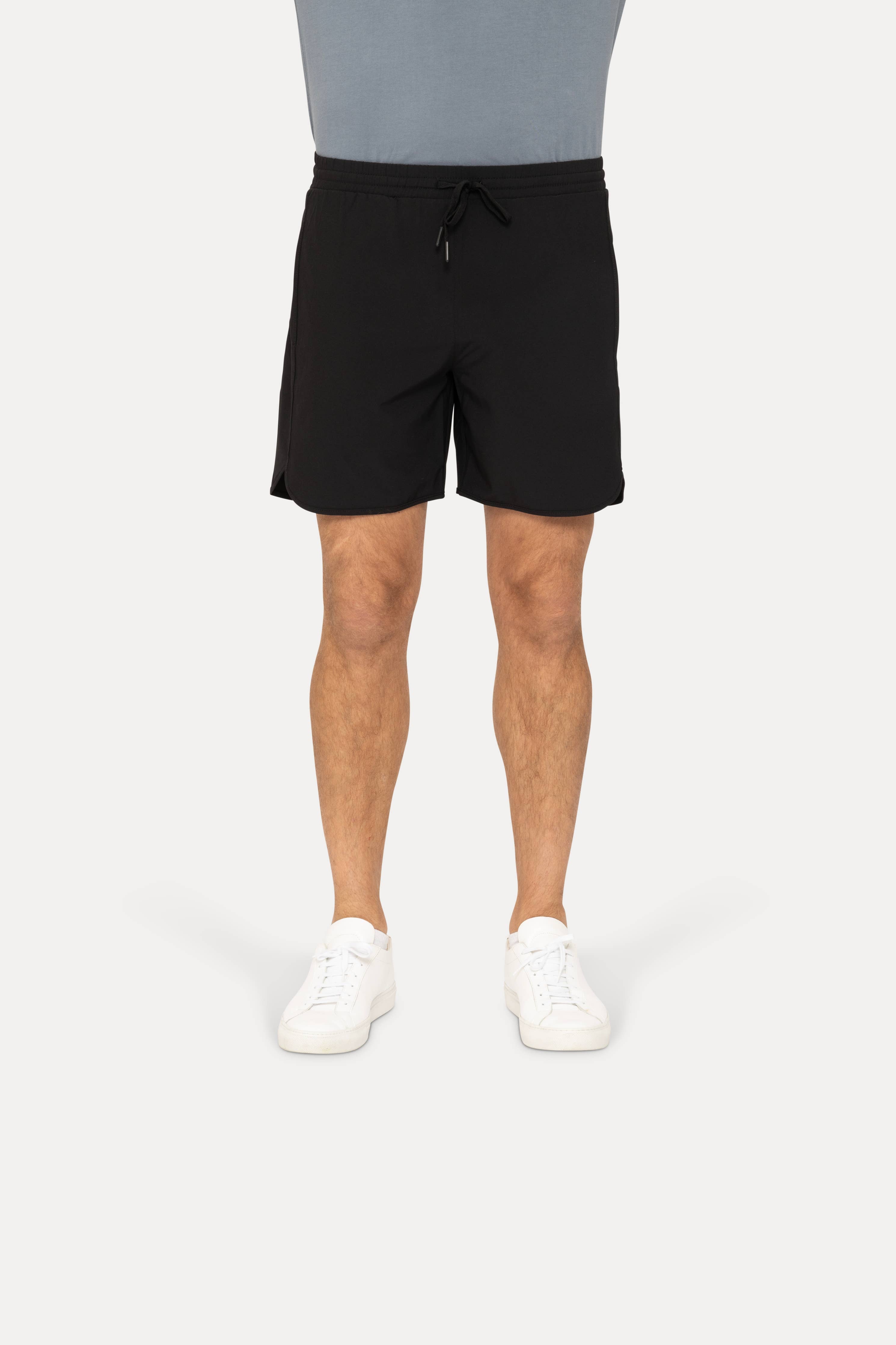 MEN - Wave Accent Essential Active Shorts: Black / S:M:L:XL