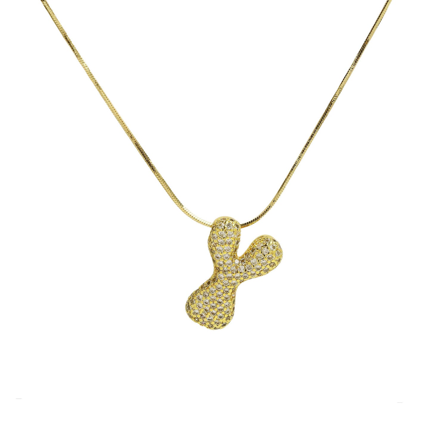 Initial Waterdrop 18K Gold Necklace: Z / Smooth Gold Filled