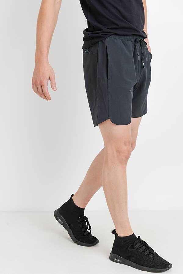 MEN - Wave Accent Essential Active Shorts: Black / S:M:L:XL