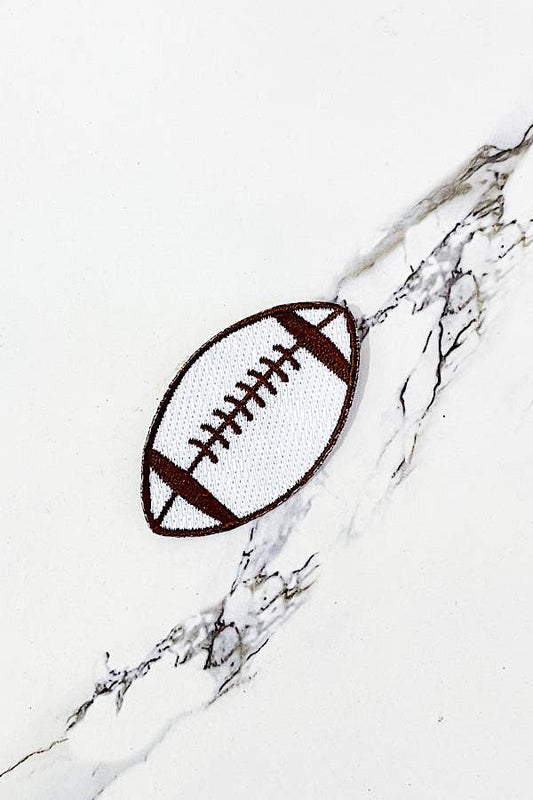 Brown White Football Embroidered Patch