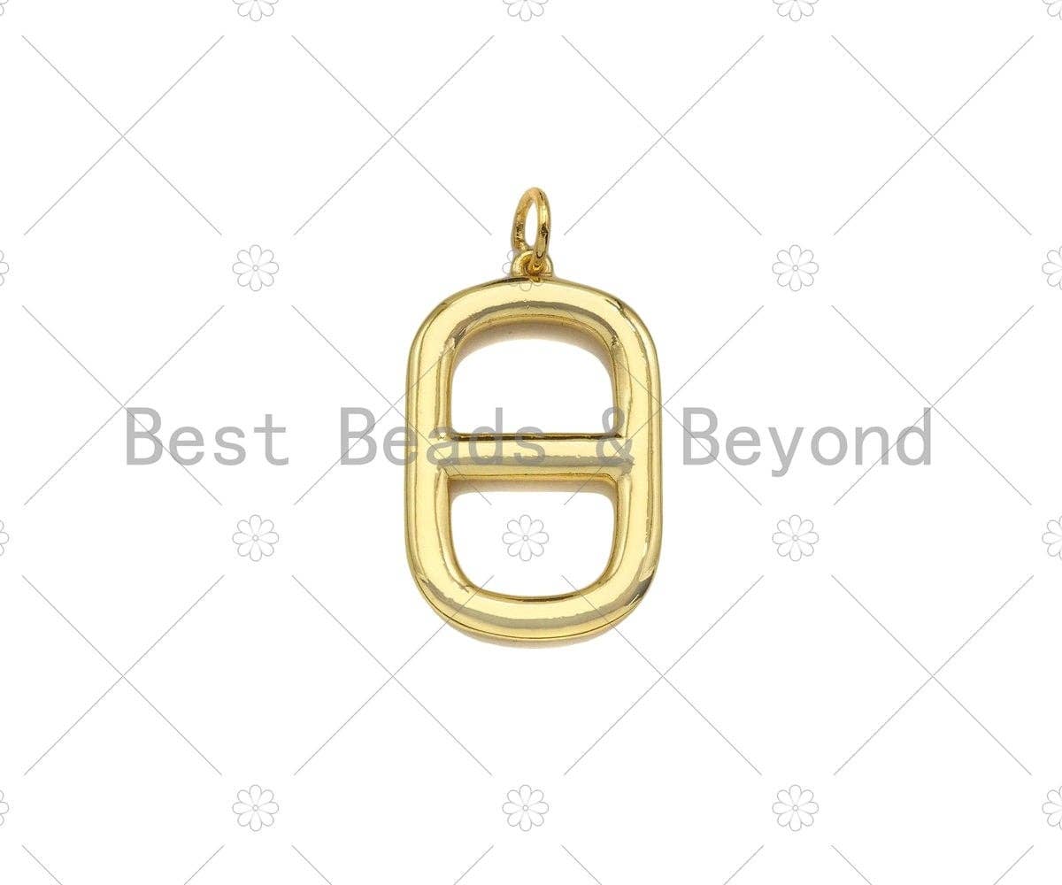 High Polished Can pull Ring Oval Shape Pendant,Dainty Gold/Silver/Rose Gold Charm, Necklace Bracelet Charm Pendant,24x14mm,Sku#Y428: Rose Gold / 1pc