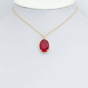 Red Oval Charm Pendant, Sku#LK1122