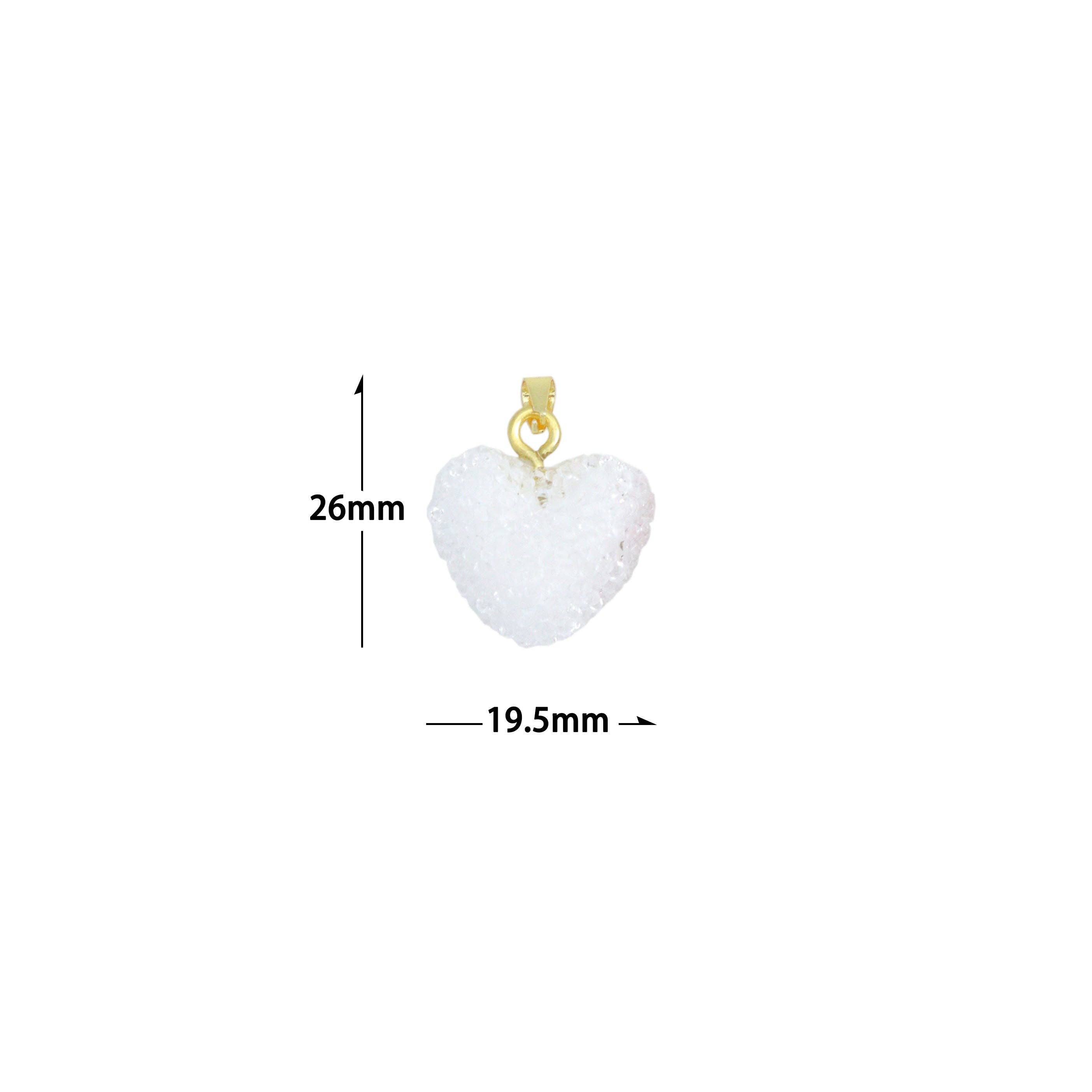 White Red Puffy Heart Charm Pendant,Sku#LD720: Red