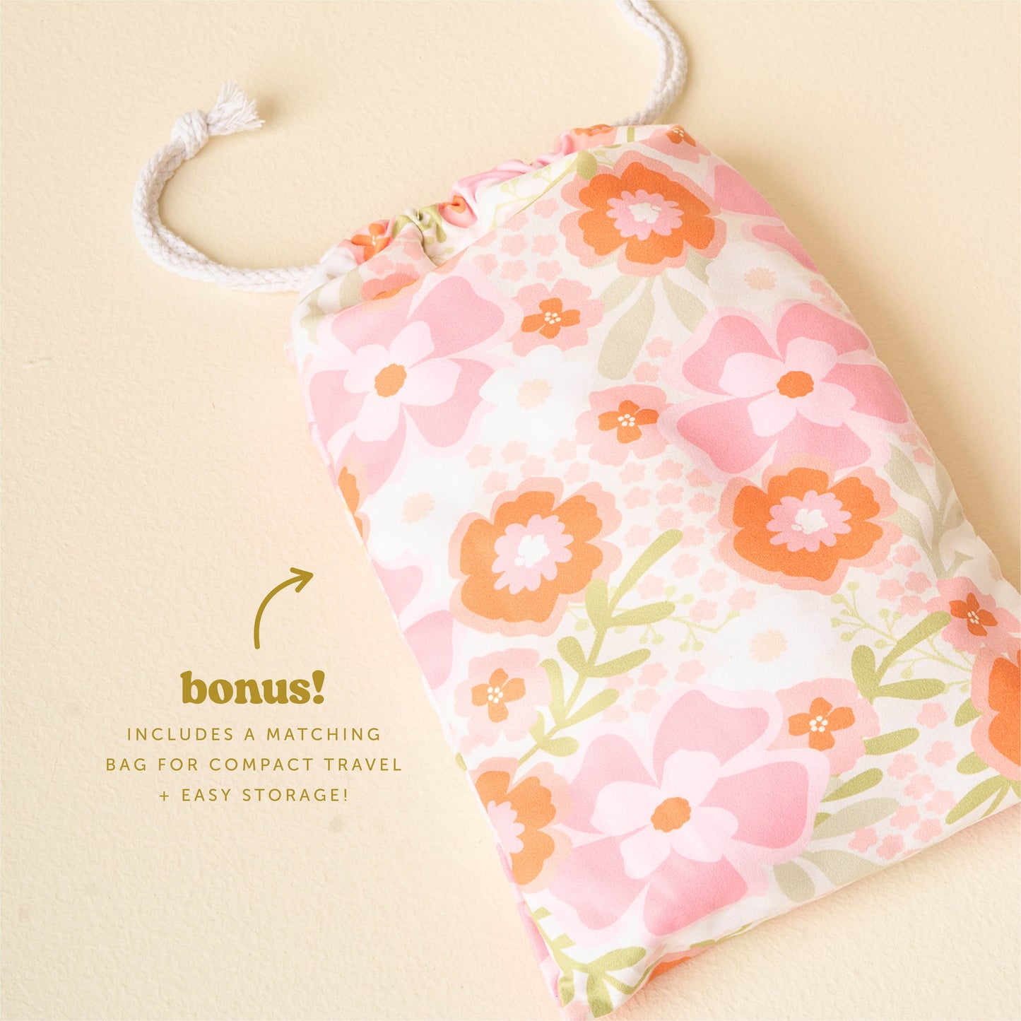 XL Quick-Dry Beach Towel-Beyond Blooms Pink Orange