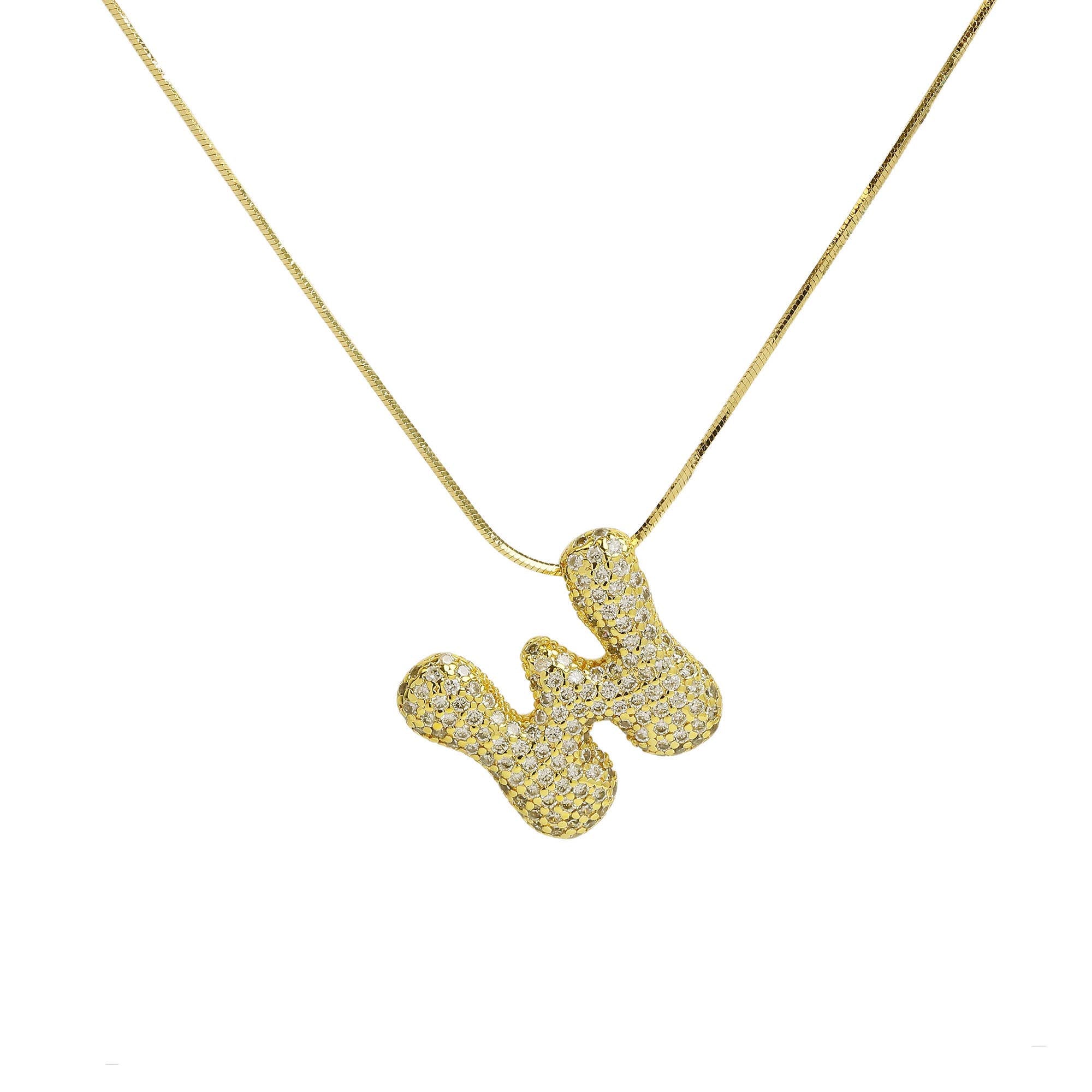 Initial Waterdrop 18K Gold Necklace: E / Smooth Gold Filled