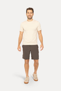 Drawstring Shorts with Pockets: BLACK OLIVE / S:M:L:XL