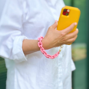 Link Multi Function Phone Wrist Lanyard: Pink