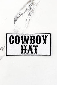 Black Cowboy Hat Embroidered Patch