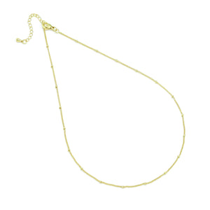 Gold Silver Danity Ball  Adjustable Necklace, Sku#LX595: Gold