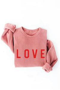 LOVE Graphic Sweatshirt: ATHLETIC HEATHER / L