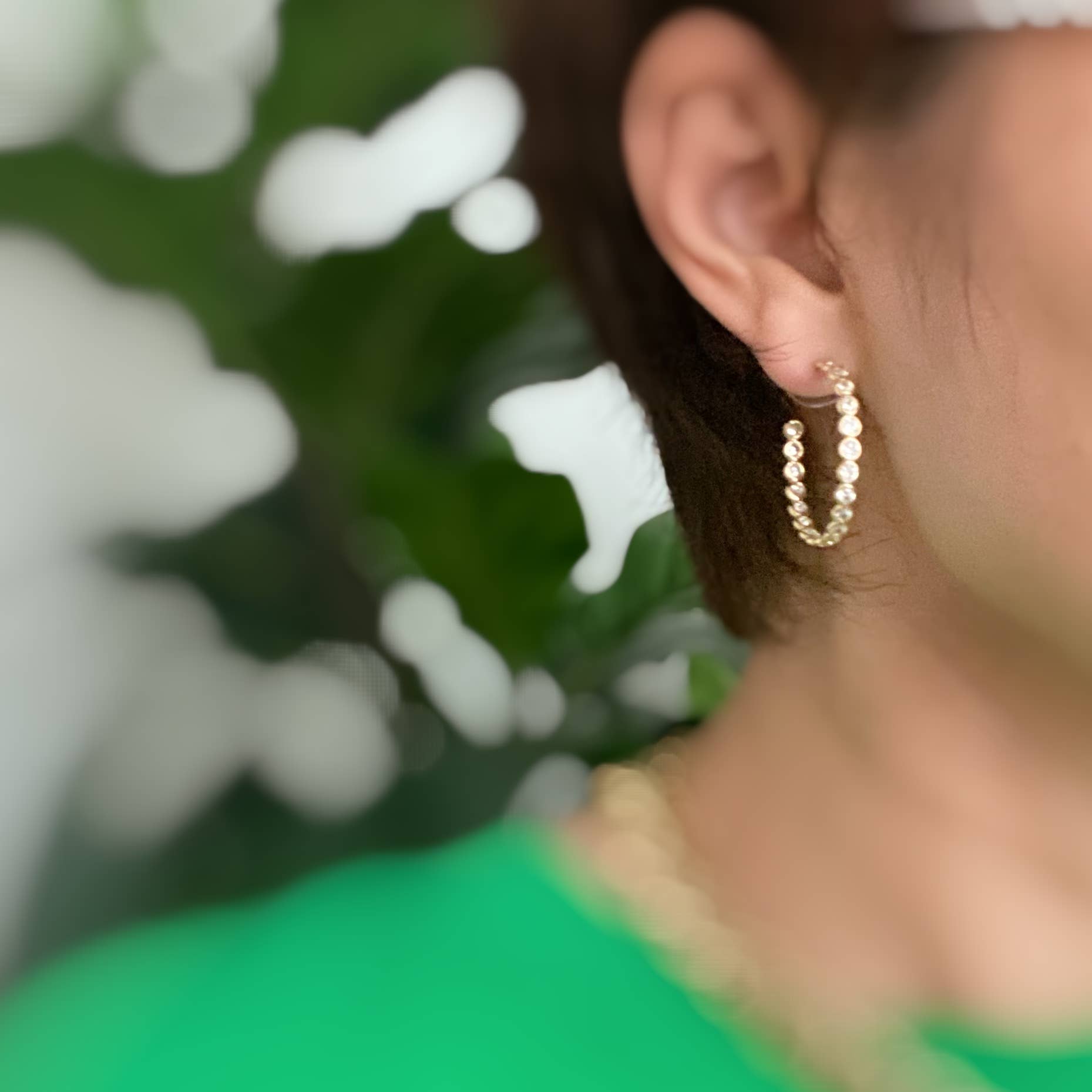 Floating Crystal Hoop Earrings: Classy