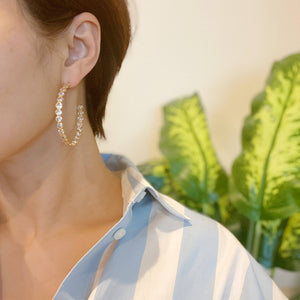 Floating Crystal Hoop Earrings: Classy
