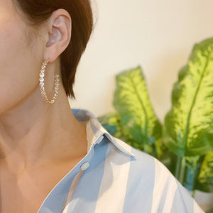 Floating Crystal Hoop Earrings: Statement