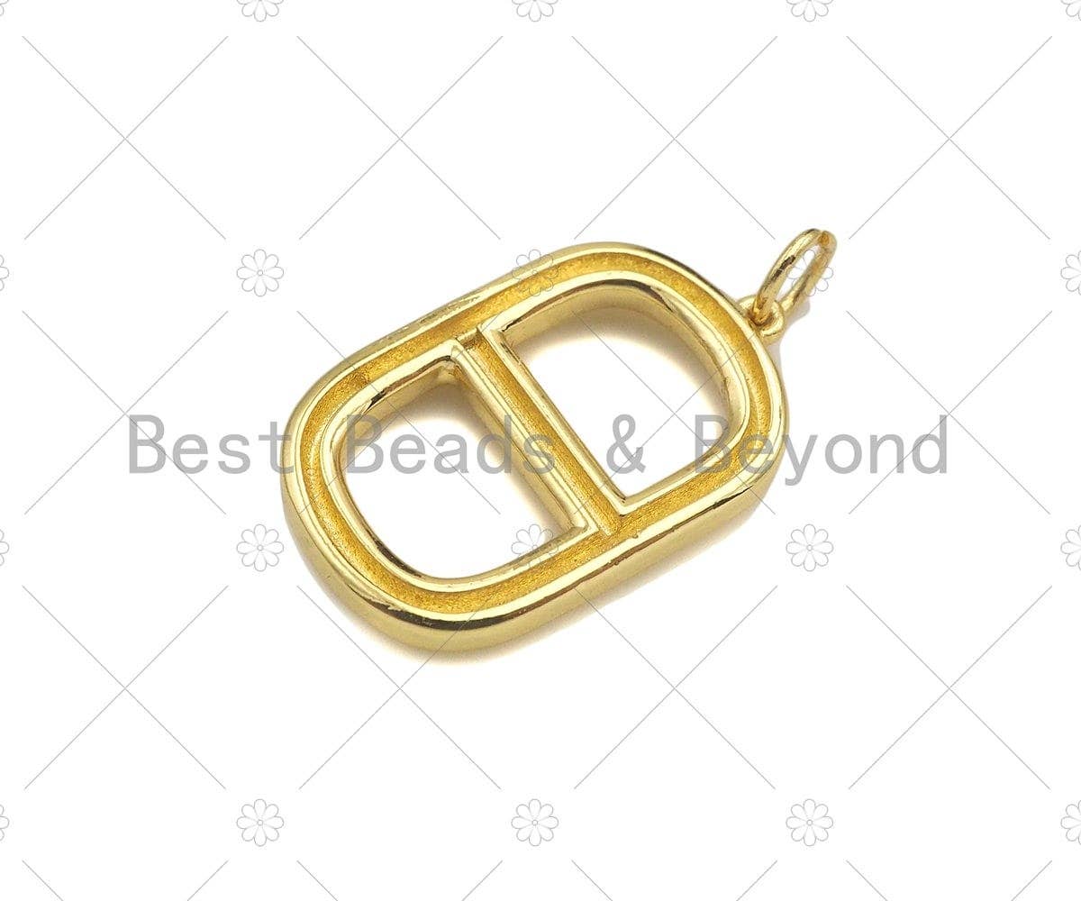 High Polished Can pull Ring Oval Shape Pendant,Dainty Gold/Silver/Rose Gold Charm, Necklace Bracelet Charm Pendant,24x14mm,Sku#Y428: Rose Gold / 1pc