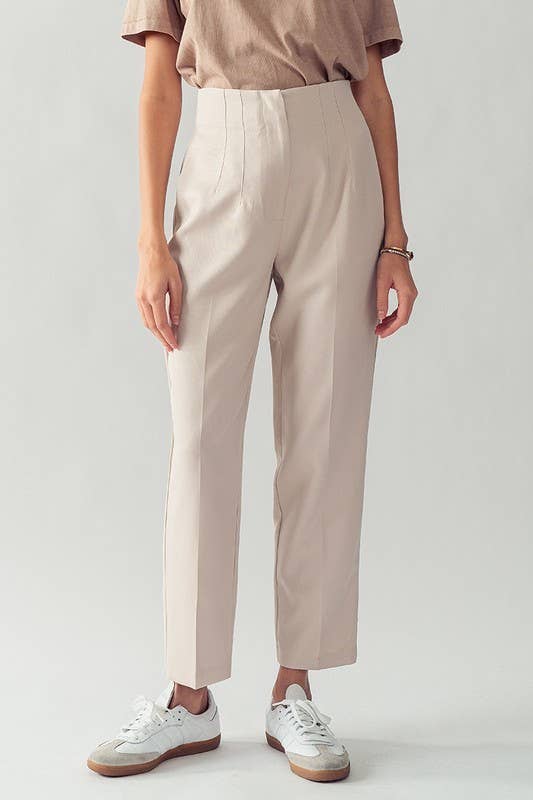 Emerson WAIST PLEATED PANTS: OFF WHITE
