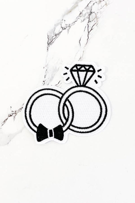 Bride & Groom Rings Embroidered Patch