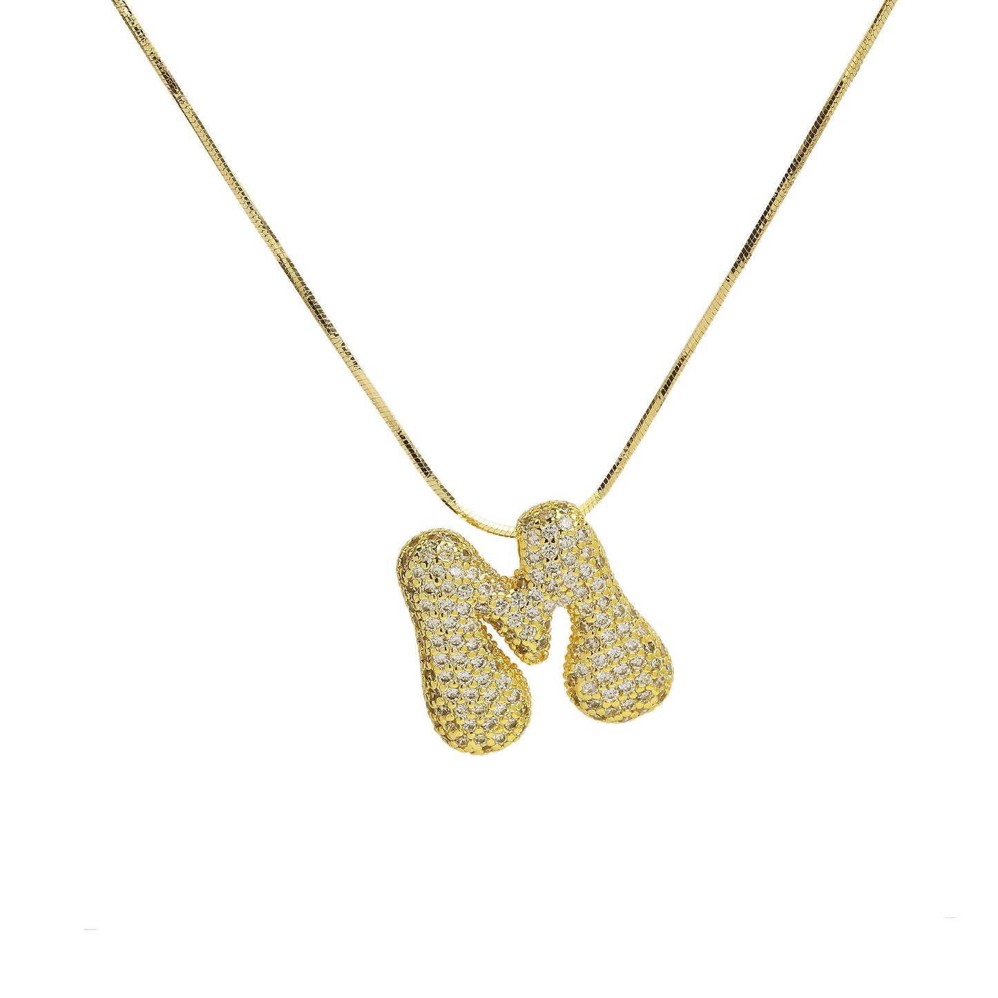 Initial Waterdrop 18K Gold Necklace: Z / Smooth Gold Filled