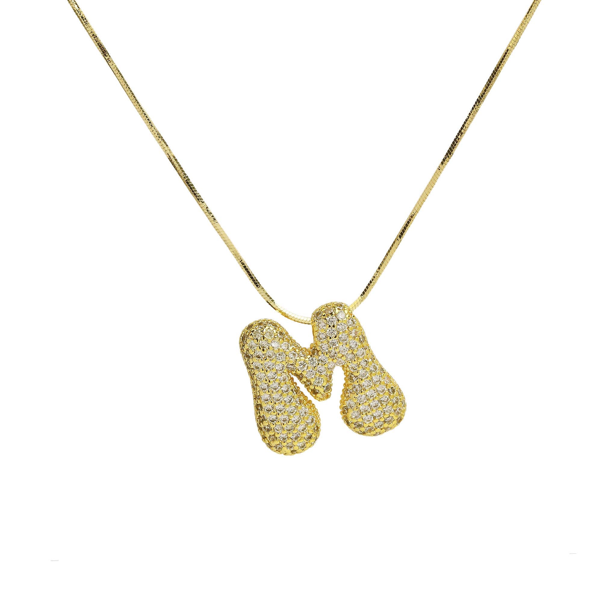 Initial Waterdrop 18K Gold Necklace: D / Smooth Gold Filled