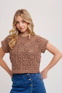 Anna - KNIT SWEATER SHORT SLEEVED PULLOVER