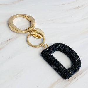 It Girl Glam Initial Key Chain: D / Crystal Clear