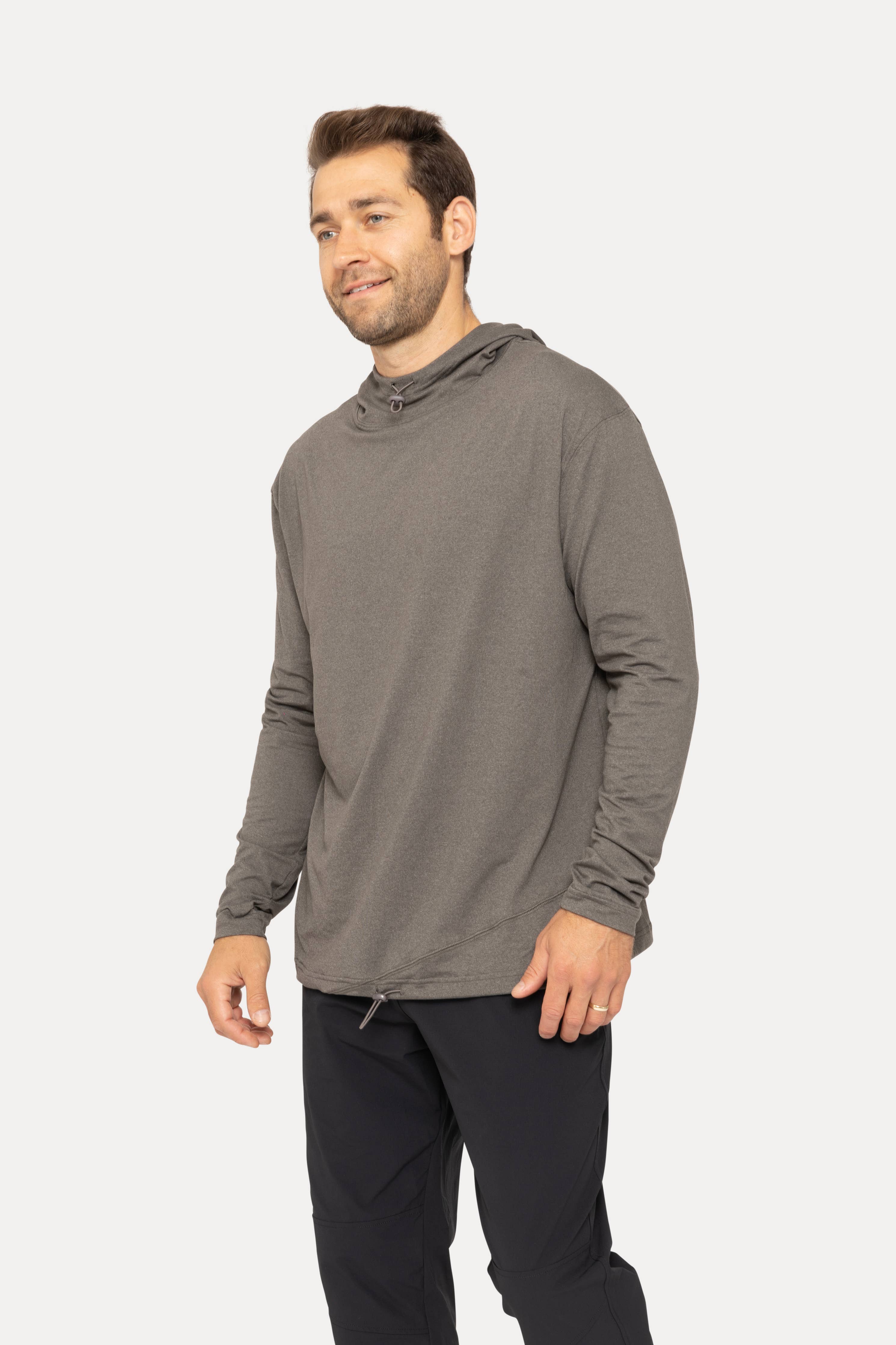 Men - Toggle Hoodie Pullover: GREY / S:M:L:XL