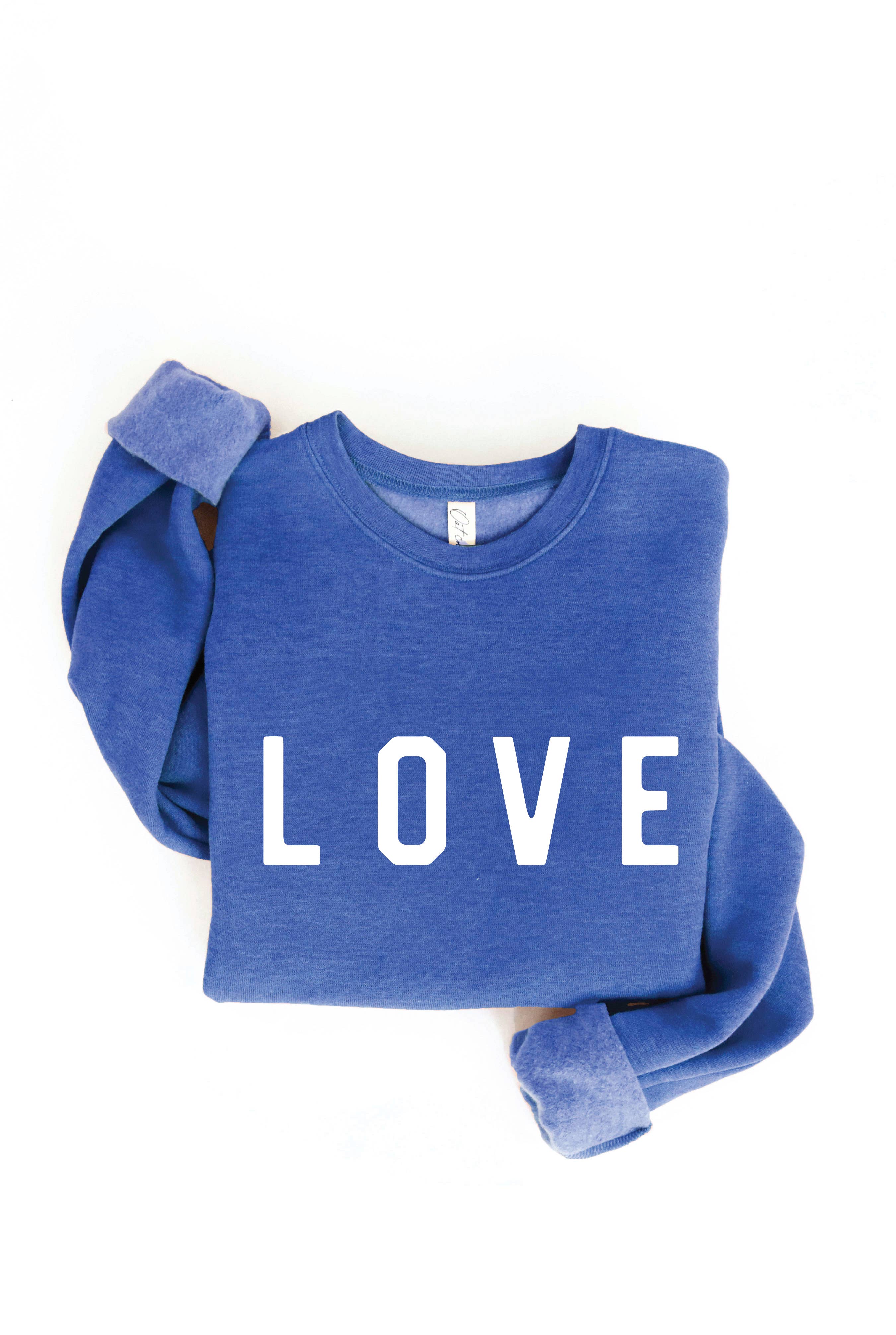 LOVE Graphic Sweatshirt: ATHLETIC HEATHER / L