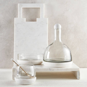 Marble Serving Tray with Square Handle