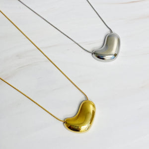 Bold Molten Heart Necklace: Gold