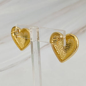 Polish My Heart Stud Earrings: Gold