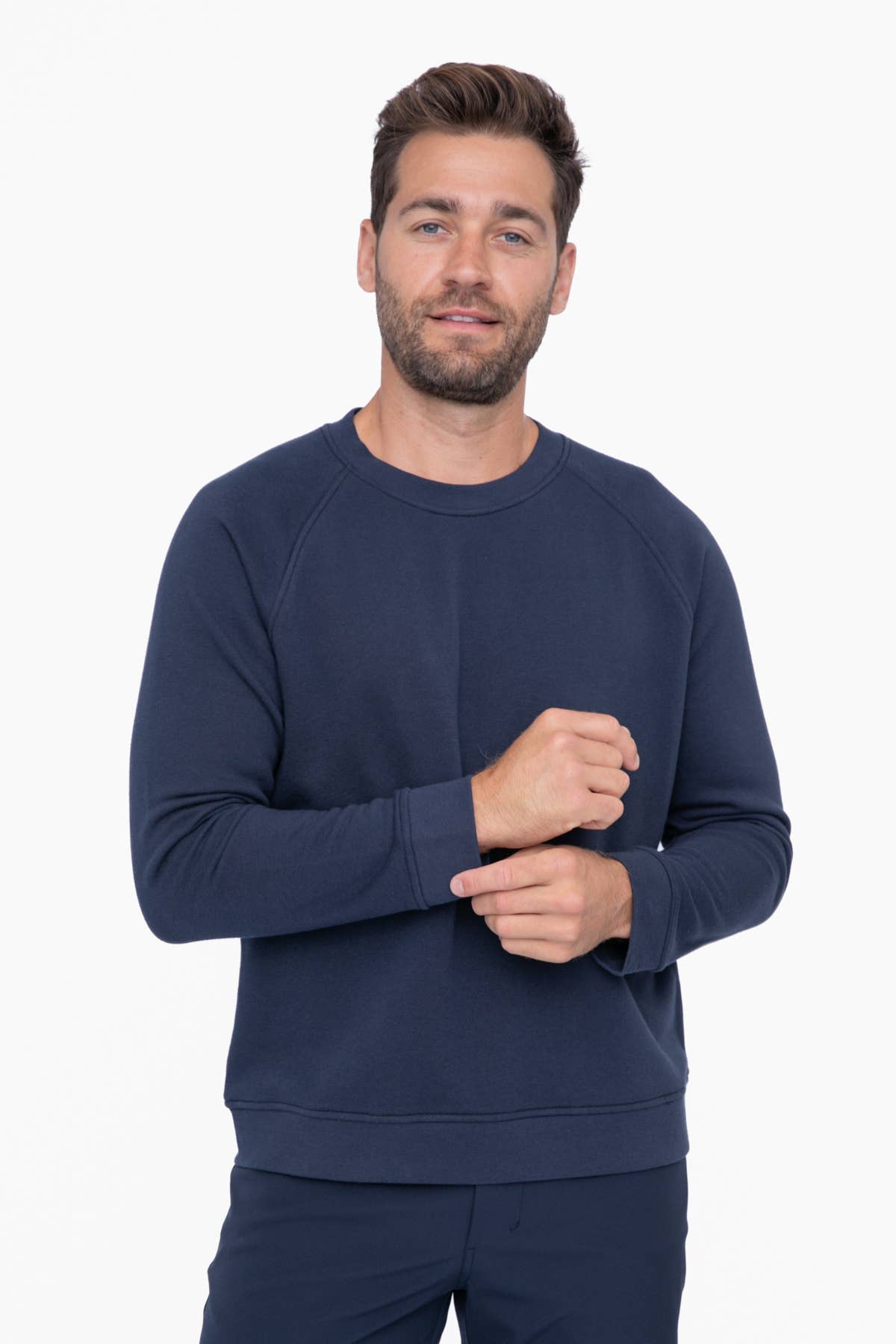 Cotton Blend Classic Crewneck: LIGHT GREY / S:M:L:XL