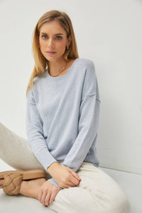 Lexi - INSIDE OUT DROP SHOULDER PULLOVER SWEATER