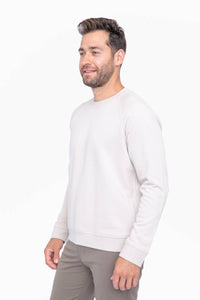 Cotton Blend Classic Crewneck: LIGHT GREY / S:M:L:XL