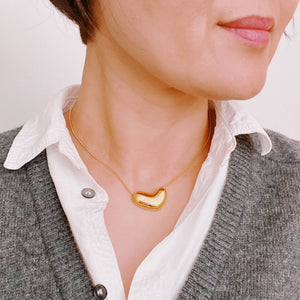 Bold Molten Heart Necklace: Gold