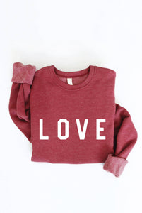 LOVE Graphic Sweatshirt: ATHLETIC HEATHER / L