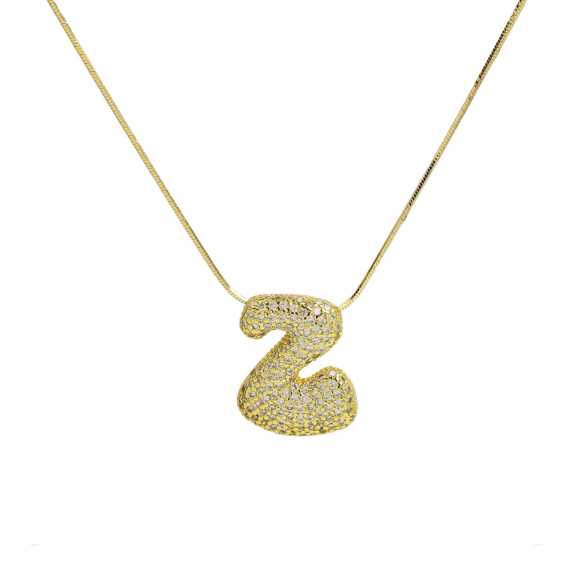 Initial Waterdrop 18K Gold Necklace: D / Smooth Gold Filled