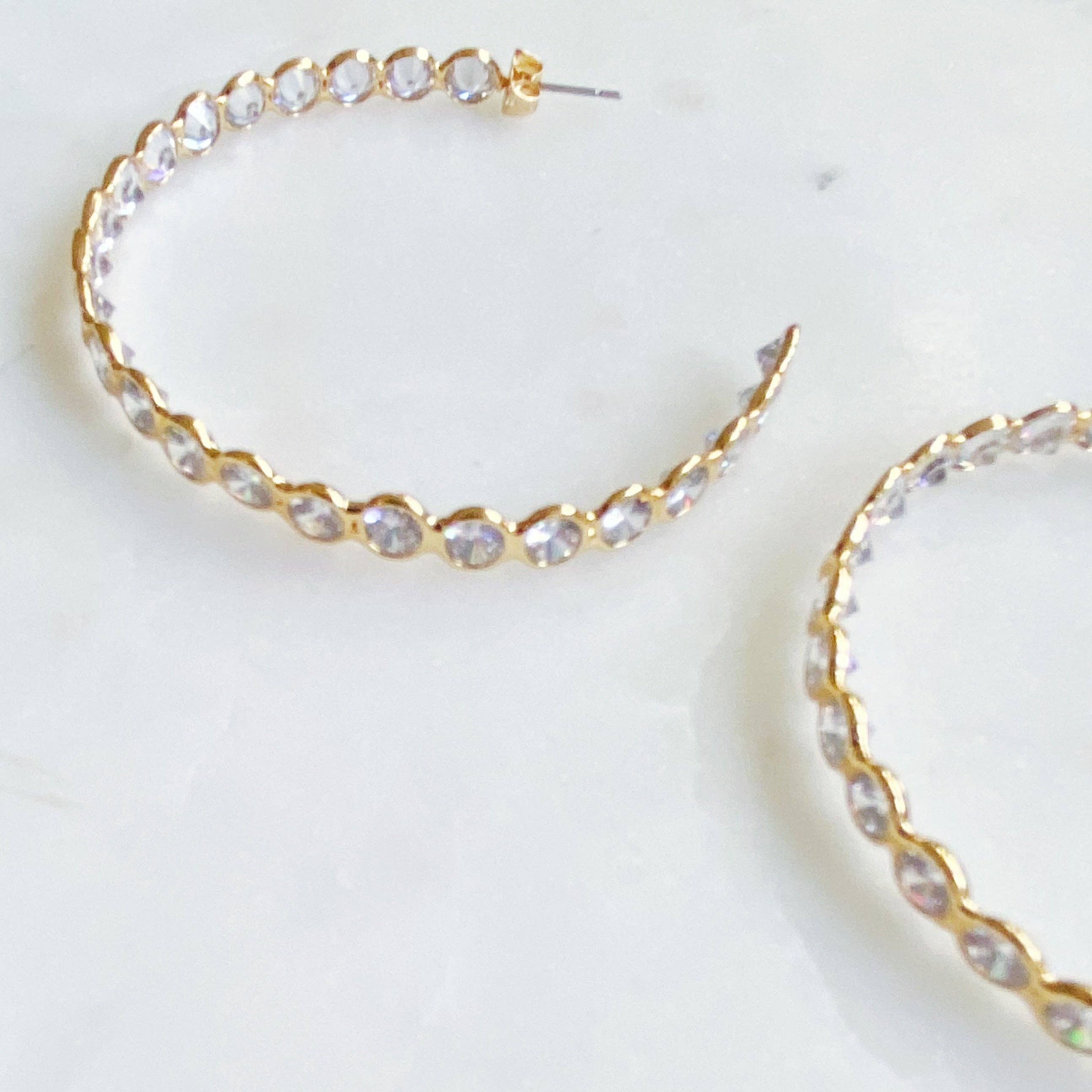 Floating Crystal Hoop Earrings: Statement