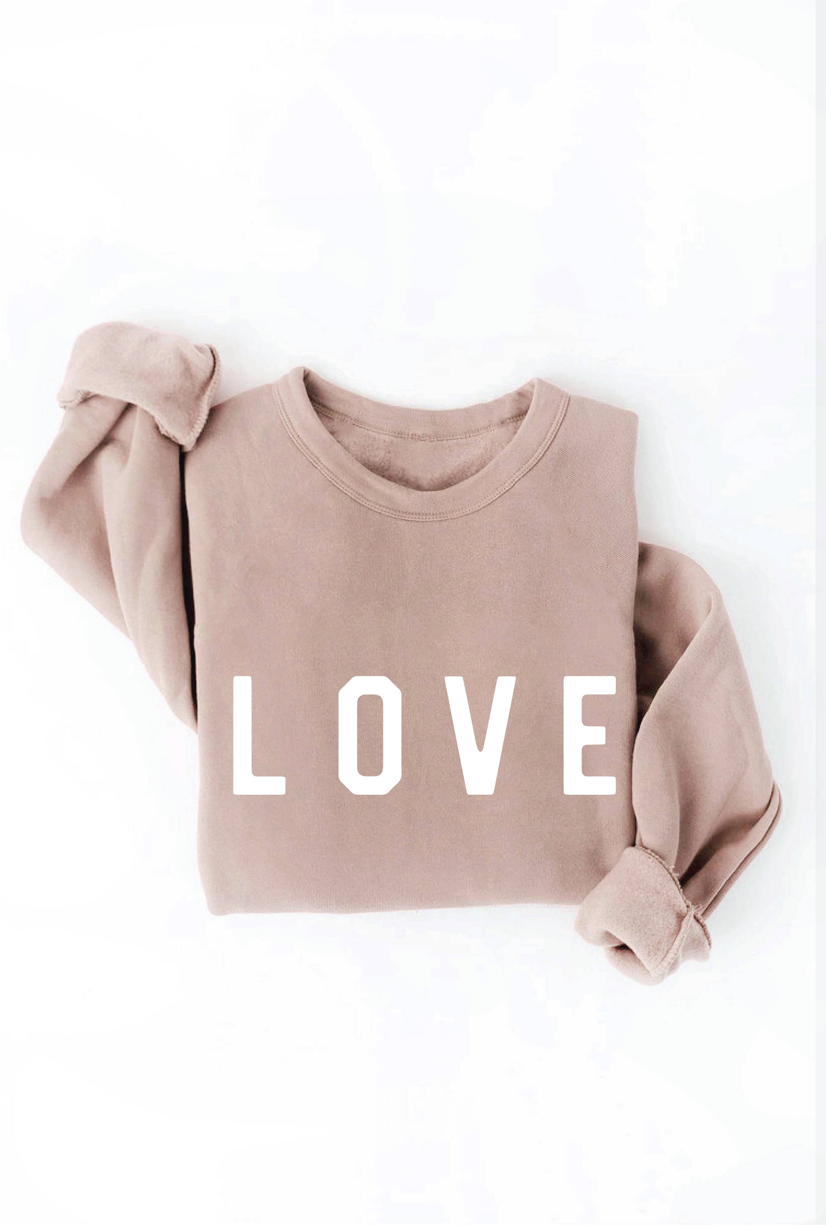 LOVE Graphic Sweatshirt: ATHLETIC HEATHER / L