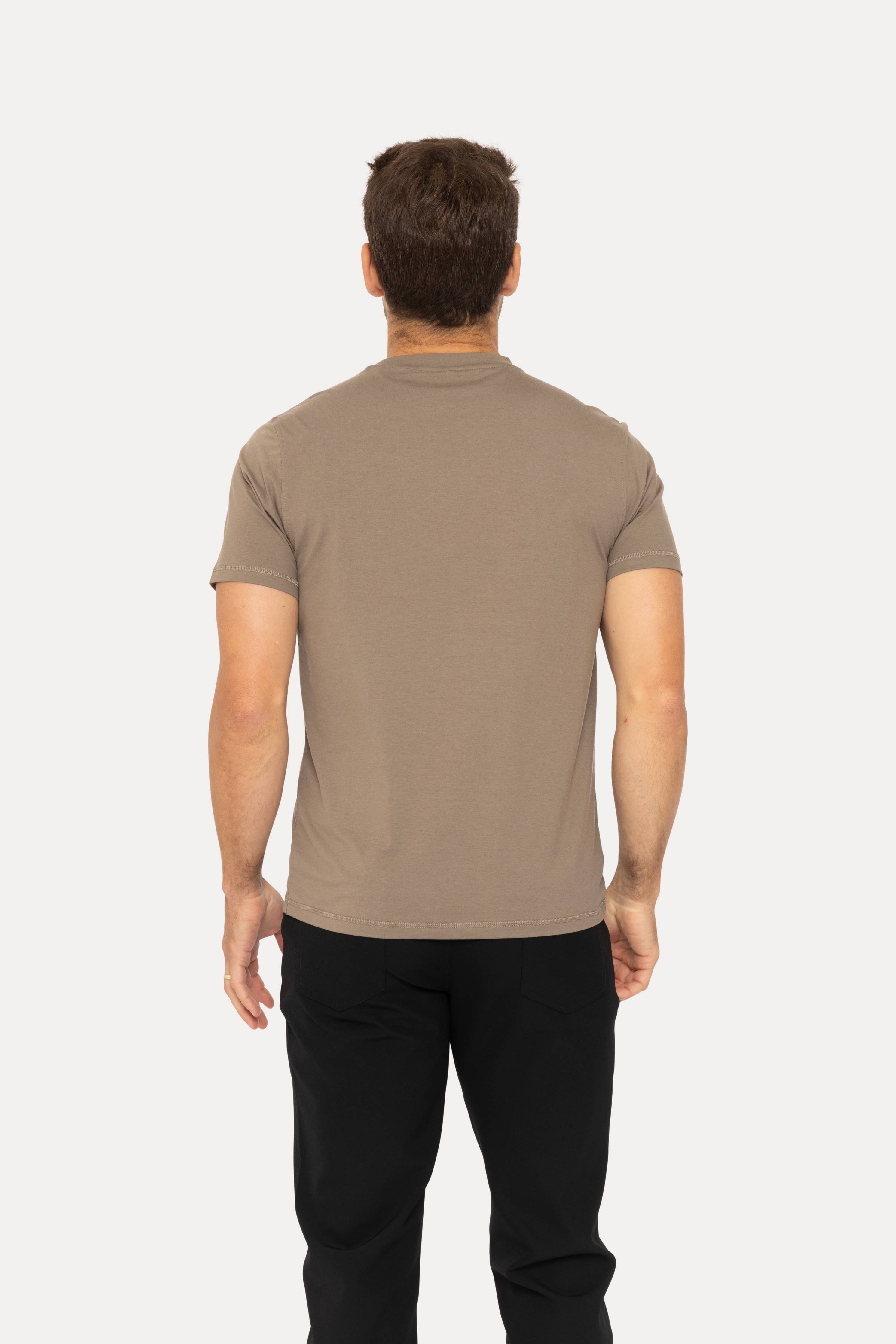 MONO B MEN - Air Essentials Crew Neck Tee: OLIVE / S:M:L