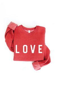 LOVE Graphic Sweatshirt: ATHLETIC HEATHER / L