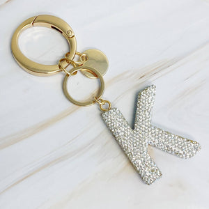 It Girl Glam Initial Key Chain: J / Black Diamonds