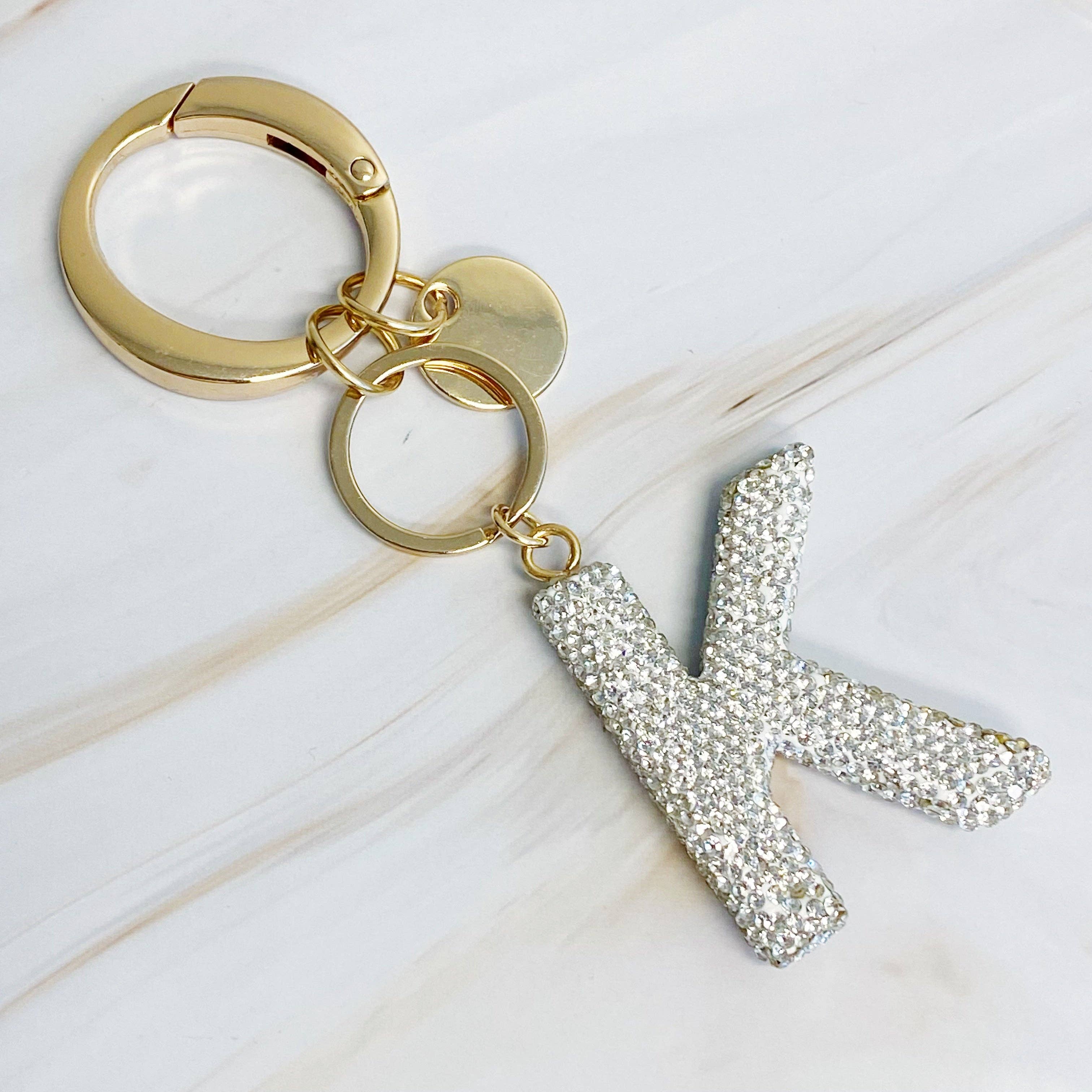 It Girl Glam Initial Key Chain: L / Crystal Clear