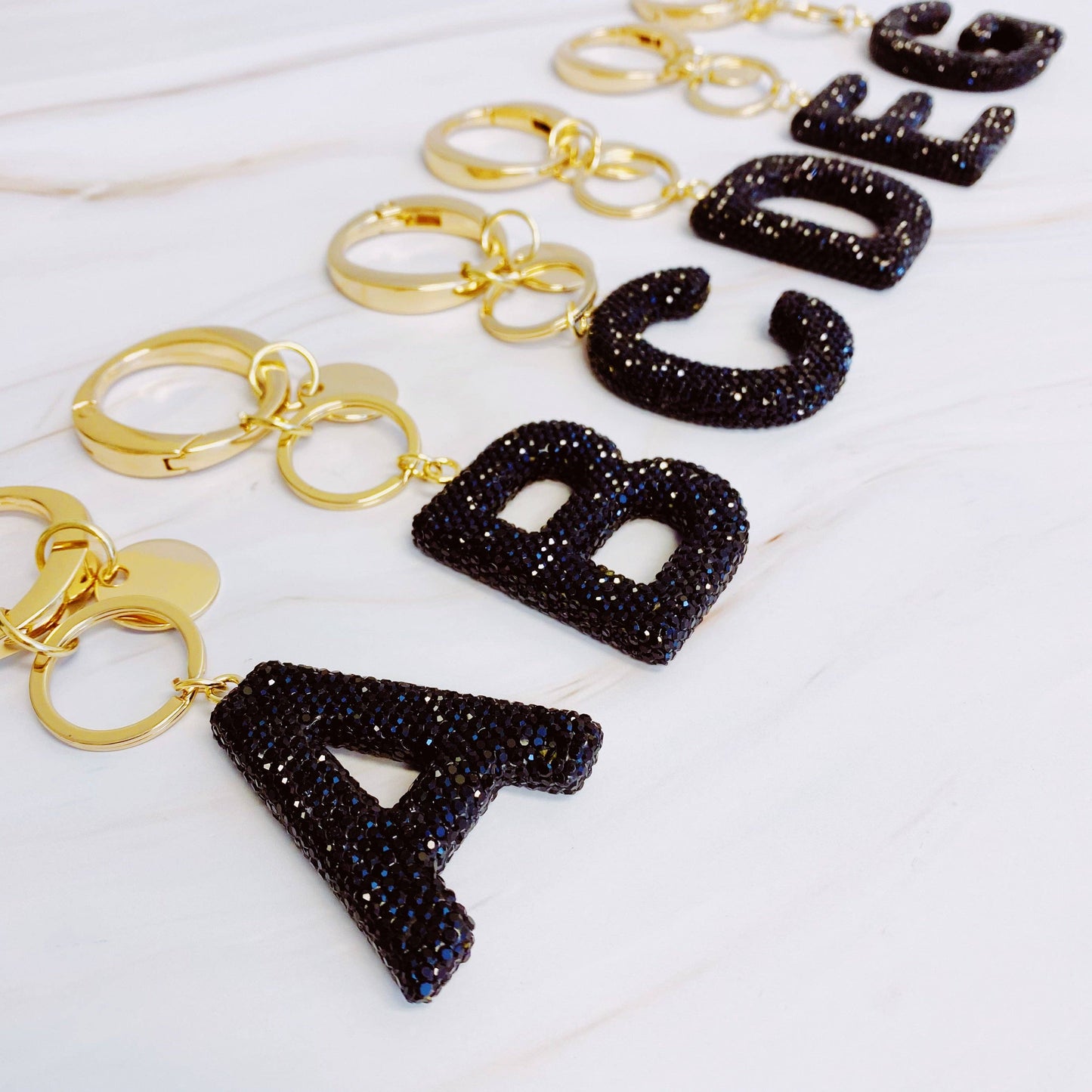 It Girl Glam Initial Key Chain: D / Crystal Clear