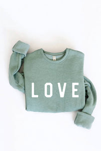 LOVE Graphic Sweatshirt: ATHLETIC HEATHER / L