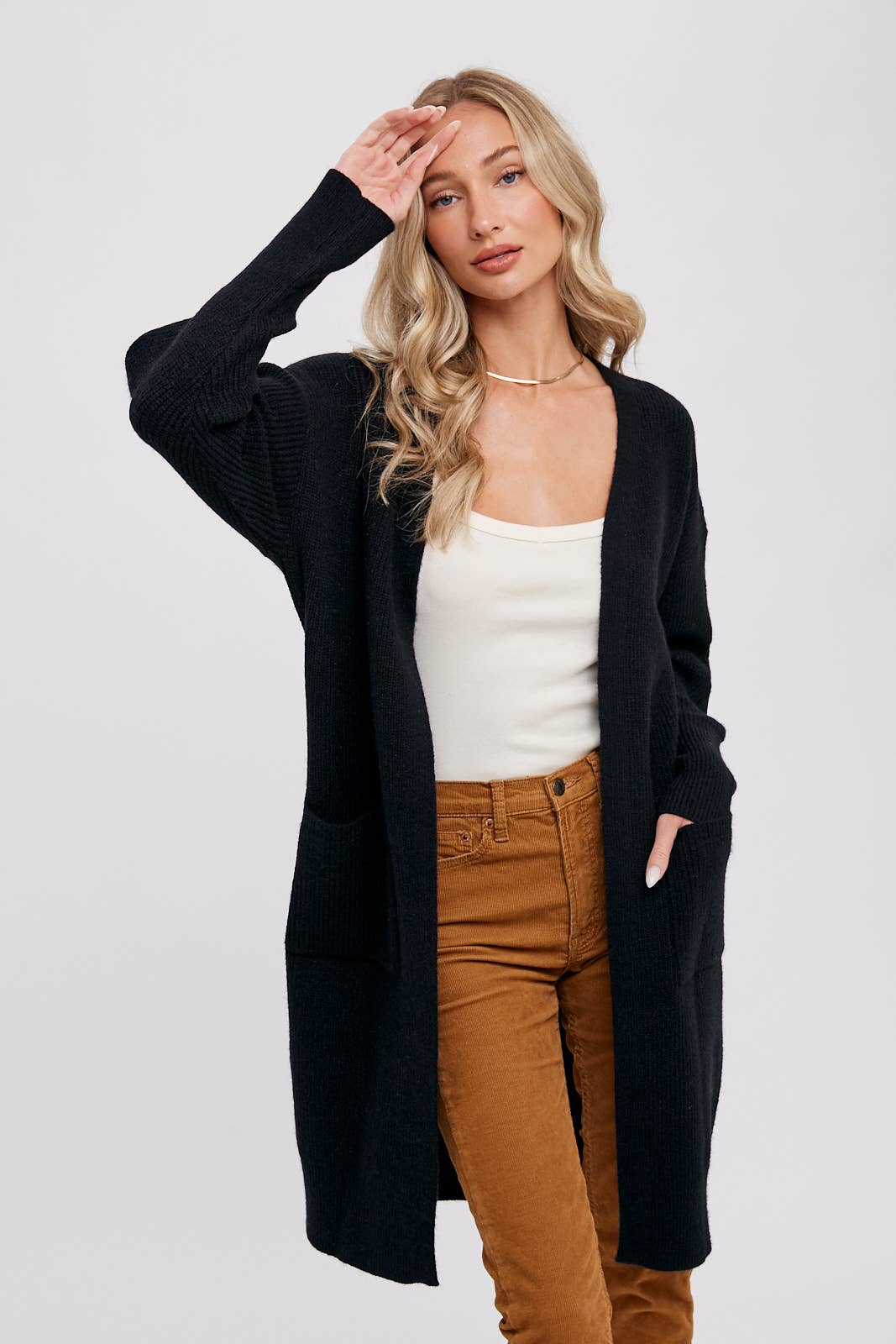 Robin - RIBBED OPEN FRONT CARDIGAN