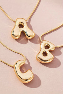 Initial Waterdrop 18K Gold Necklace: O / Smooth Gold Filled