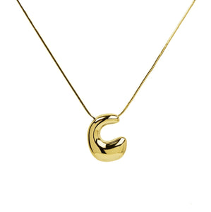 Initial Waterdrop 18K Gold Necklace: H / Smooth Gold Filled