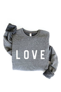 LOVE Graphic Sweatshirt: ATHLETIC HEATHER / L