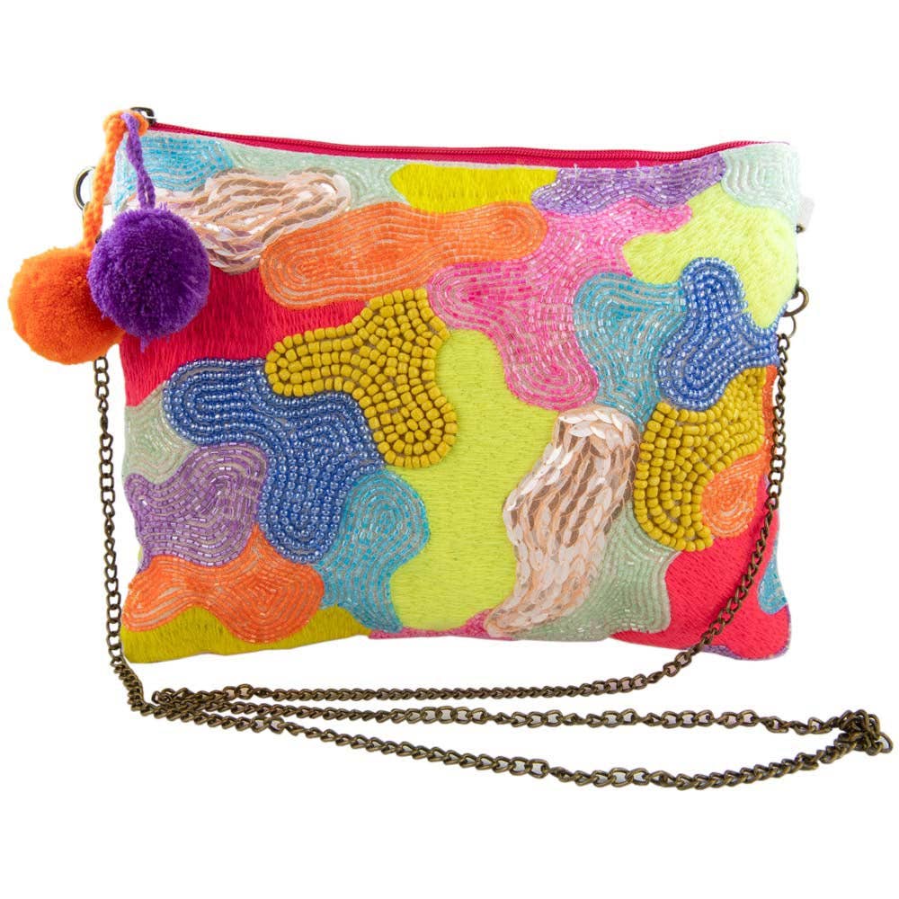 Rainbow Swirl Wholesale Beaded Womens Clutch Bag