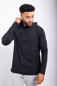 Men - Toggle Hoodie Pullover: BLACK / S:M:L:XL